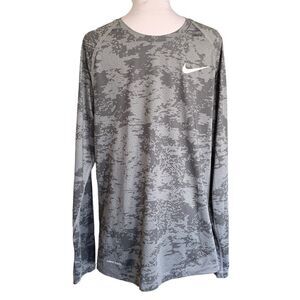 Nike Pro Slim Fit Camo Long Sleeve Drifit Shirt Sz M